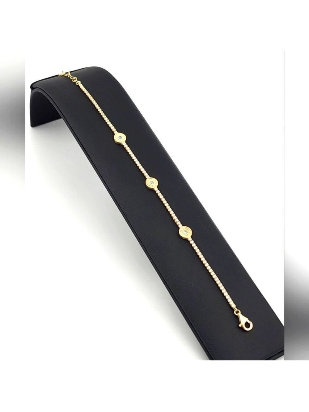 Elegant Gold Tone Bracelet Stamped 925 - Picture 2 of 9